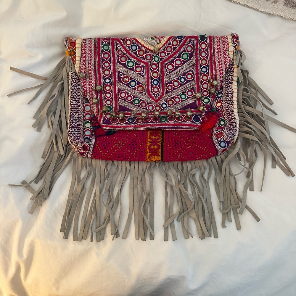 Calypso St. Barth Multicolor Fringe Crossbody Bag